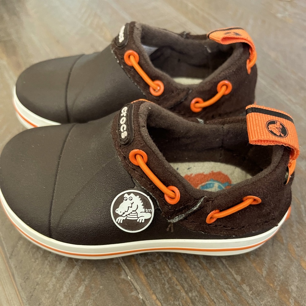 Toddler boy Crocs.